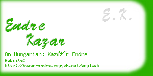 endre kazar business card